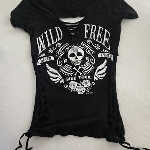 Wild Free Black Graphic Tee